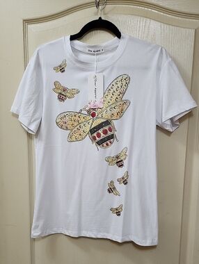 OVER APPAREL QUEEN BEE RHINESTONE T-SHIRT